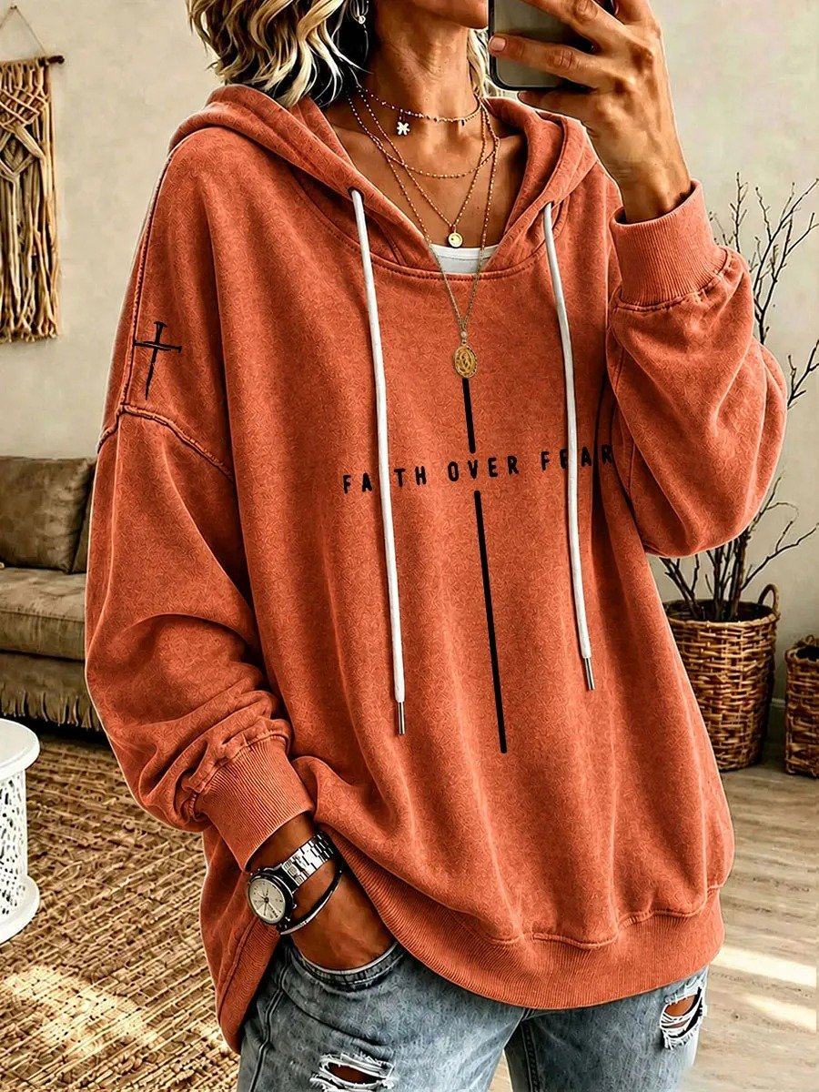 Women'S Faith-Print Hoodie