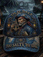 Retro “OLD SALT“ Captain Art Printed Baseball Cap