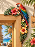 Tropical Parrot Door Frame Decor – Wooden Island Accent