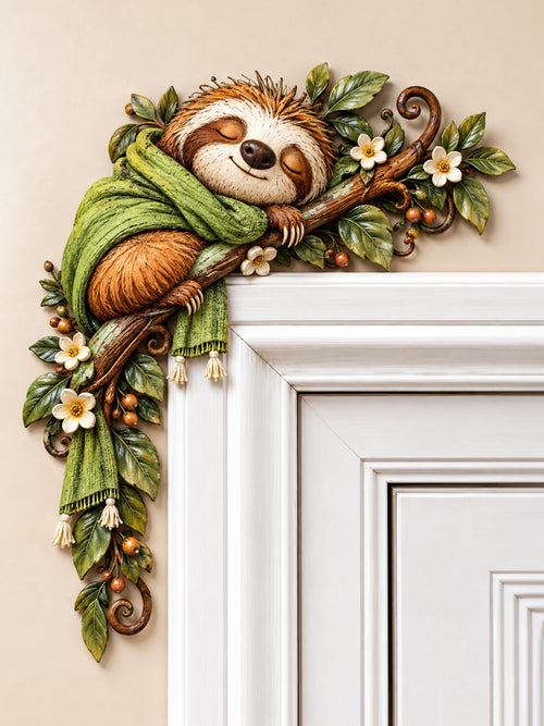 Cozy Sloth Art Door Frame Decor