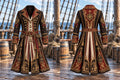 Men’s Fun Pirate-Themed Art Graphic Coat