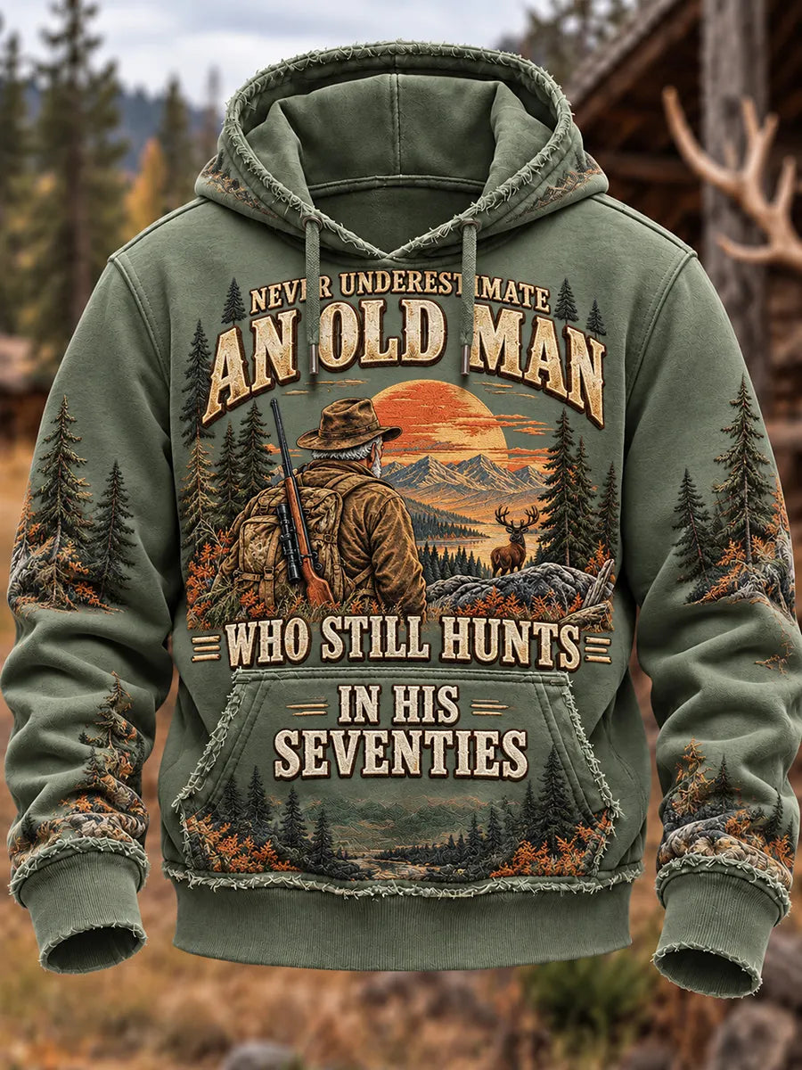👴 Never Underestimate An Old Man Who Still Hunts In His Seventies Hoodie