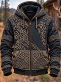 🐉 Nordic Dragon & Celtic Runes Dark Grey Hoodie