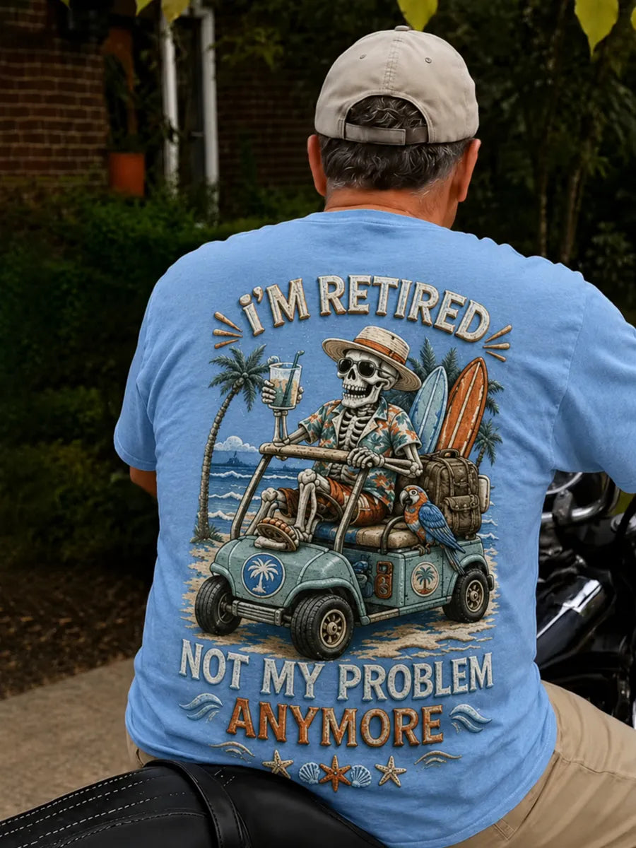 Men’s Retro Retire Art Printed T-Shirt