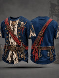 Men's Retro Pirate-Style Graphic Casual T-Shirt