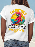 Women's I‘m Retired Resort Hawaiian Printed T-Shirt