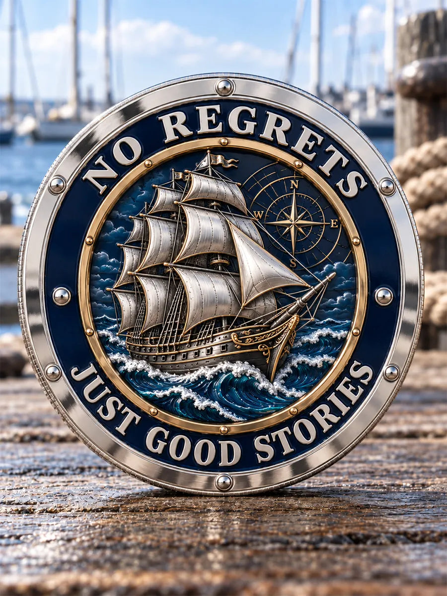 BAD DECISIONS GOOD STORIES - Pirate Walrus & Tall Ship Commemorative Medal