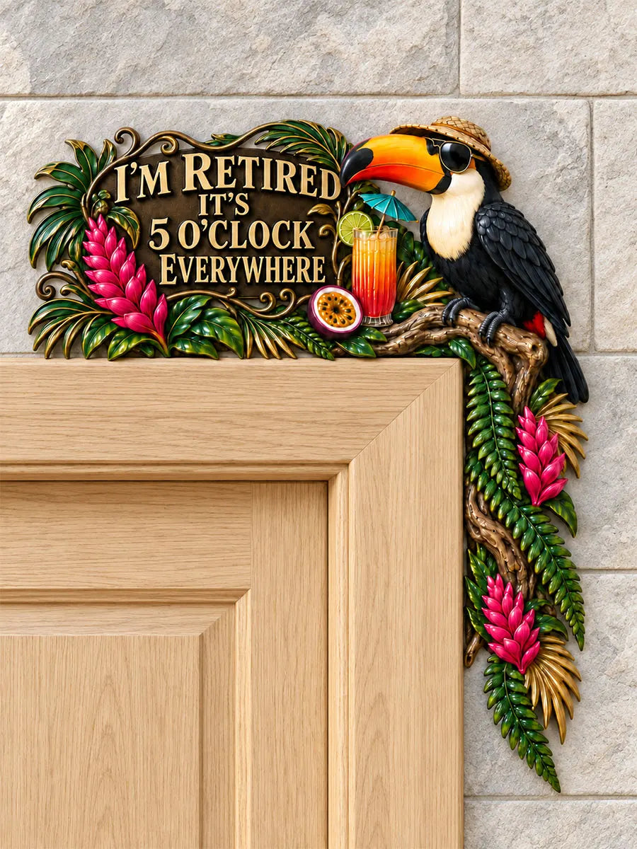 Tropical Toucan Retirement Door Frame Corner Decor