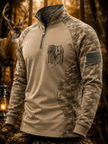 Men's Retro Hunting and Faith Casual Zipper Sweatshirt