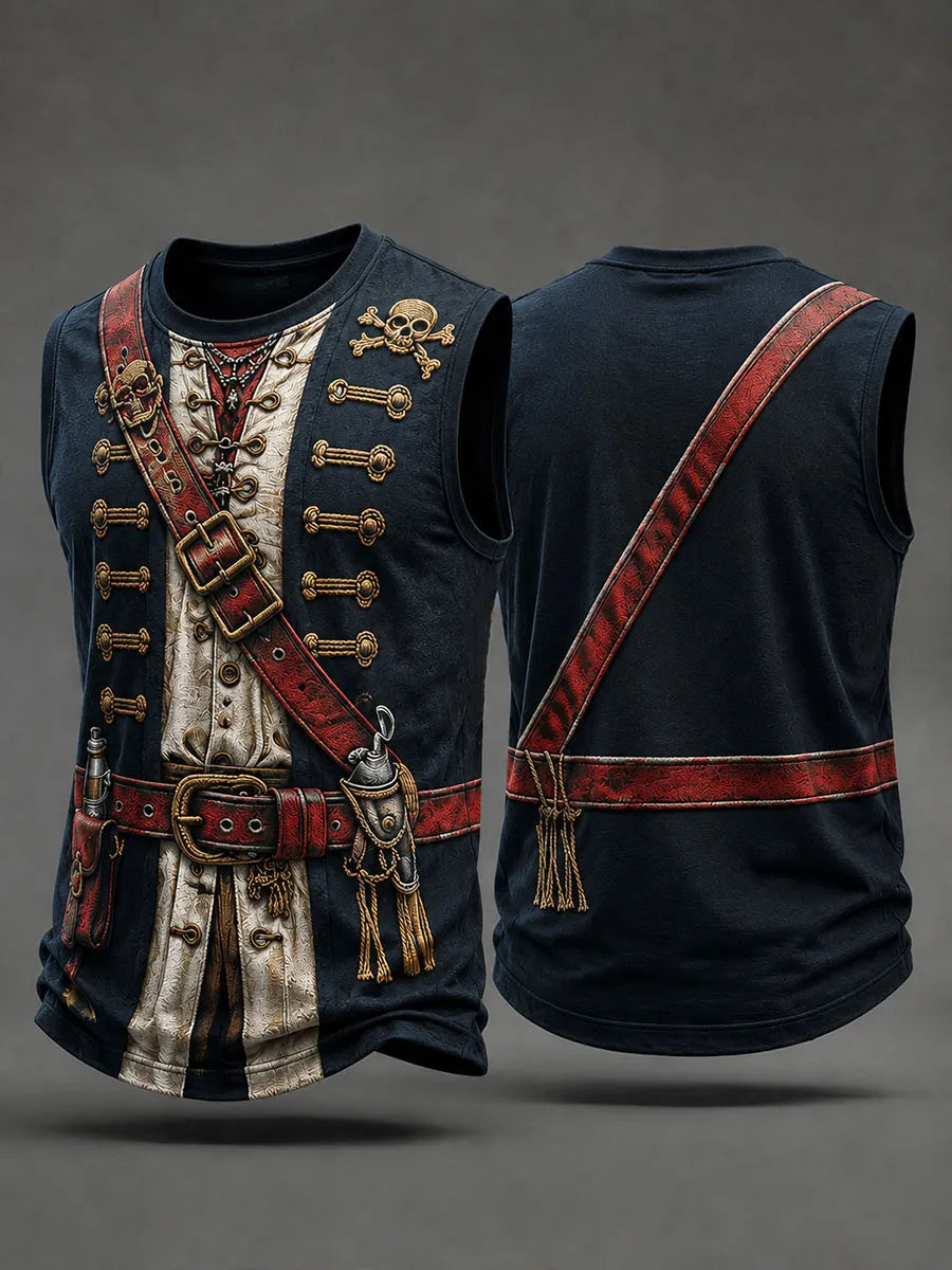 Men's Pirate Print Vests