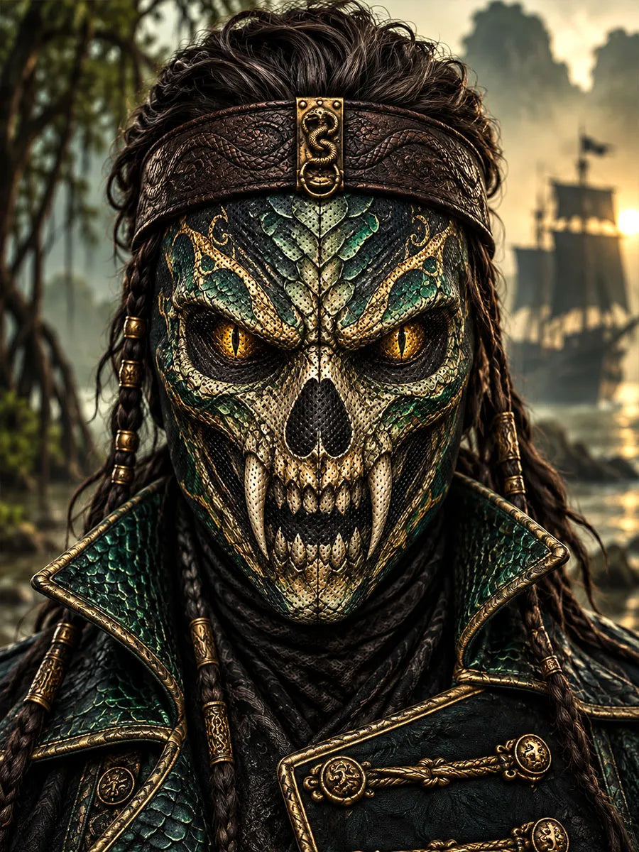 Serpent Skull Pirate Full-Face Mask