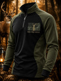 Men's Retro Hunting and Faith Casual Zipper Sweatshirt