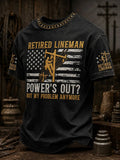 Men's "retired lineman power's out? not my problem anymore" T-shirts