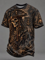 ⚓"Cursed Captain" Vintage Pirate Map & Skull Tee💀