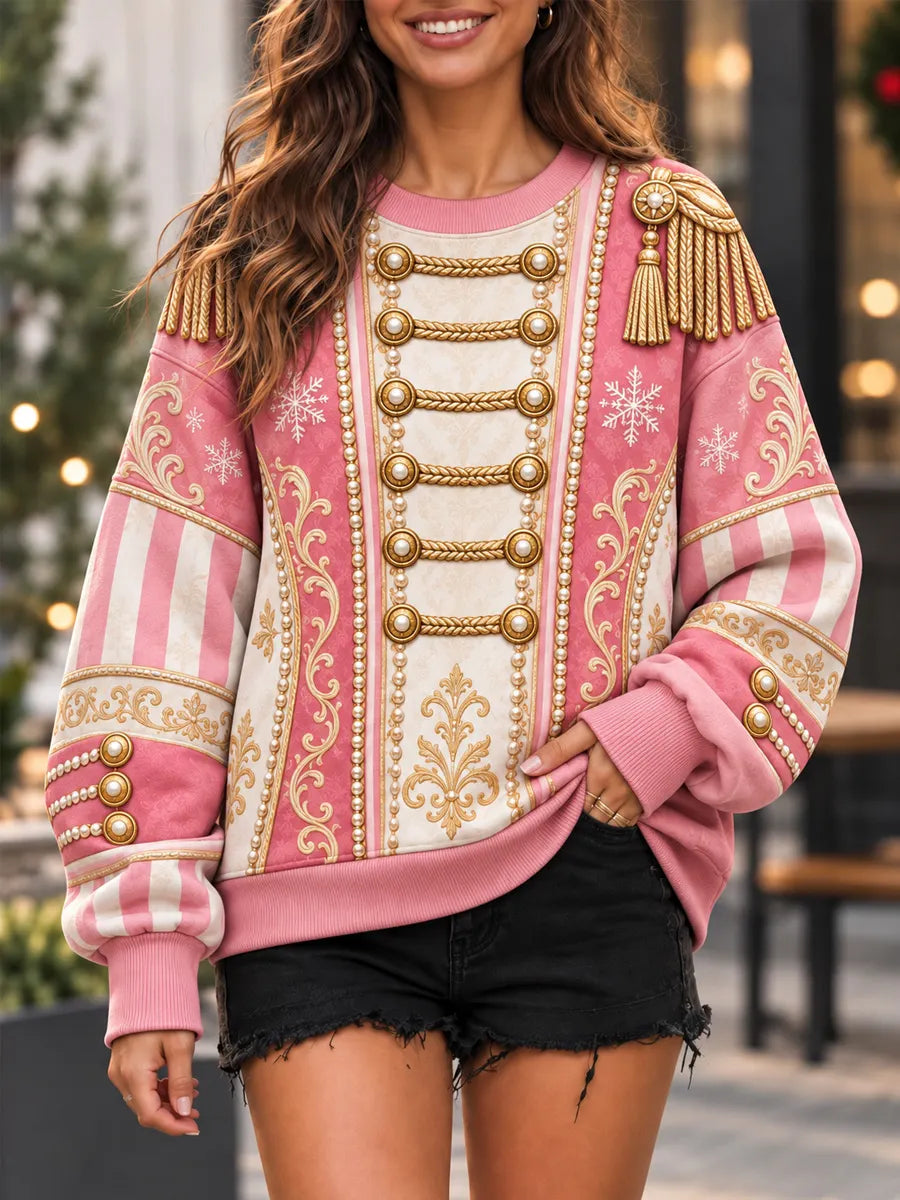 Women's Christmas Soldier Theme Art Print Sweatshirt