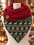 Women's Winter Reindeer Casual Triangle Scarf