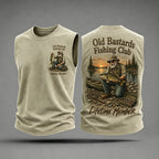 Men's Funny Old Bastards Fishing Club Lifetime Member Print Casual Tank Top