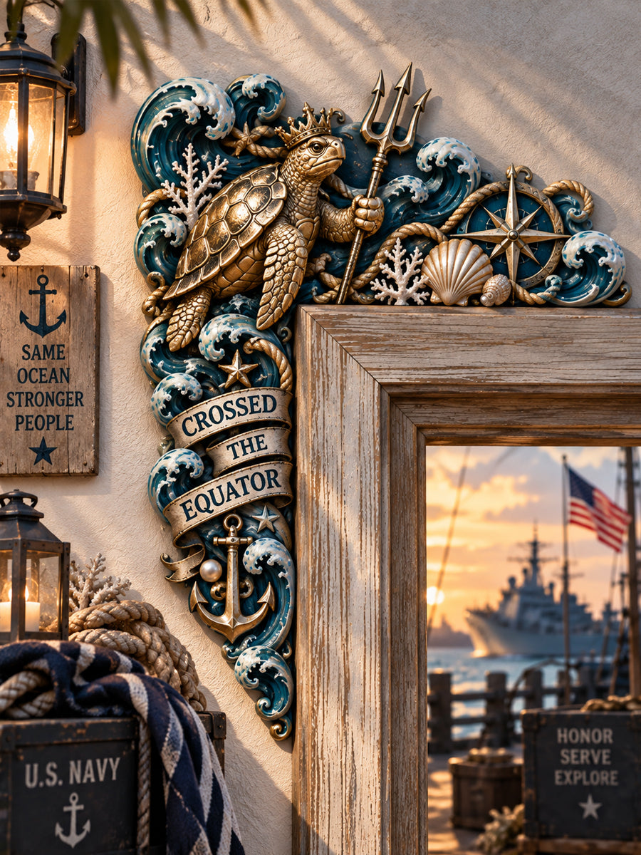 ⚓ Crossed the Equator Navy Door Corner Decor