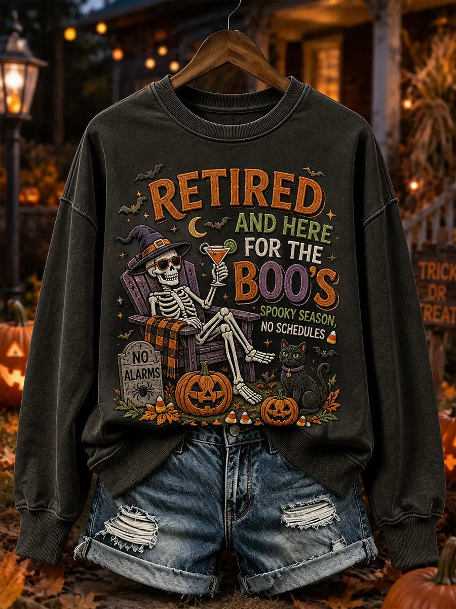 Retirement Life Halloween Art Print Casual Sweatshirt