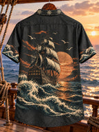Retired Pirate Just Horizons Men's Vintage Nautical Shirt