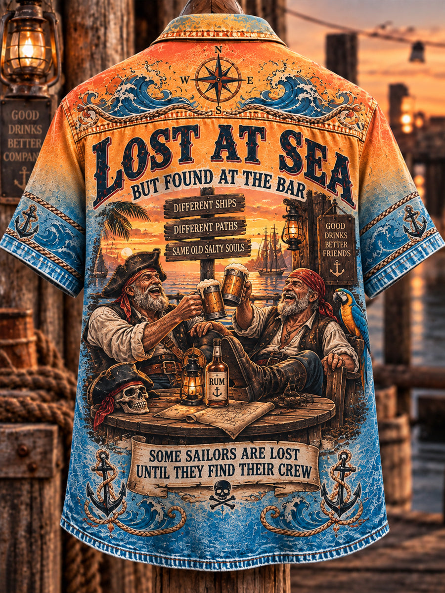 Men’s Vintage Old Salt Pirate Short Sleeve Shirt