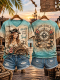 Women's Free Pirate Art Print T-Shirt