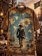 Men’s Pirate Nautical Graphic Pocket T-Shirt