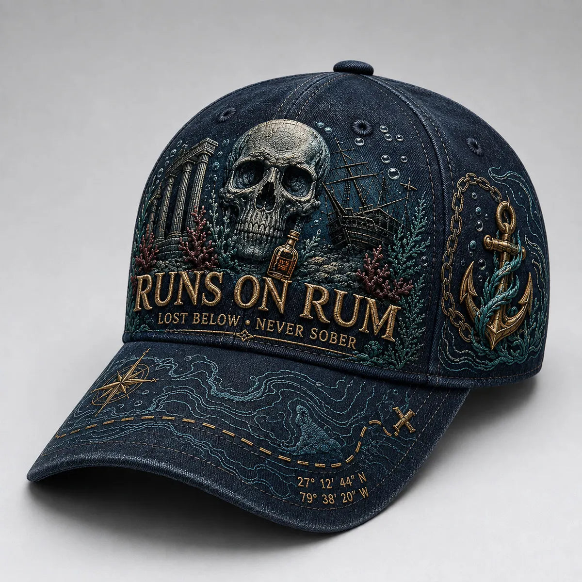 Vintage Pirate Skull Baseball Cap