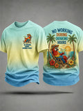 Men's No Working During Drinking Hours Print Casual Tee