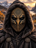 Retro Viking Print Face Mask