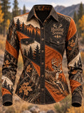 Women's Retro Hunting Culture Art Print Casual Long-Sleeve Shirt