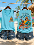 Women's I'm Retired It's 5 O'clock Everywhere Parrot Print Casual Vest
