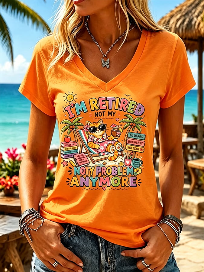 Women's  I'm Retired Not My Problem Anymore  Vacation-Style Top