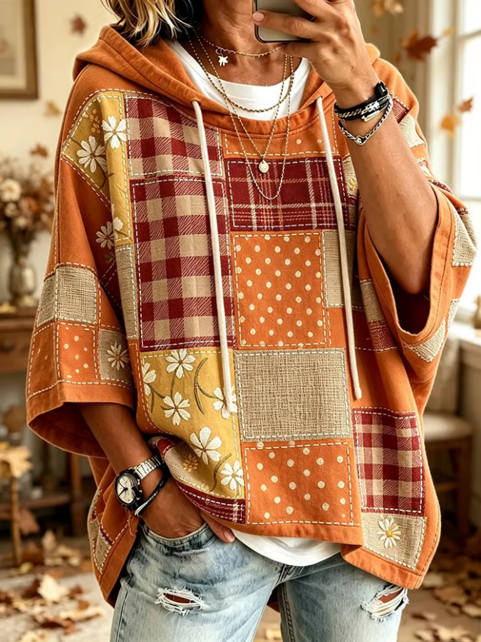Women'S Autumn Pattern Print Casual Hoodie