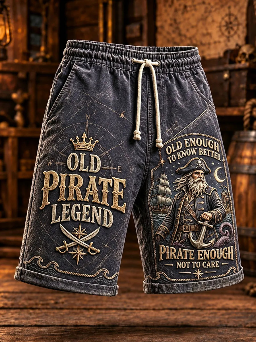 Men’s Vintage Legendary Old Pirate Drawstring Shorts