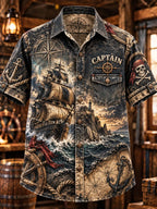 🏴‍☠️💀"Dark Sovereign" Captain Never Dies Denim Shirt