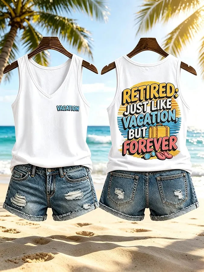 Women's I'm Retired Not My Problem Anymore Printed Tank Top