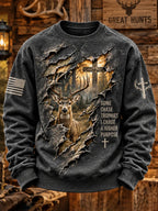 Retro Deer Hunting Art Print Sweatshirt