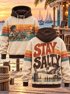Vintage Seaside Skeleton Rowing Graphic Hoodie