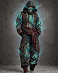 Phantom Ghost Pirate Glowing Skeleton Aura Hoodie Set