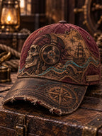 Follow the Tide Pirate Skull Nautical Vintage Baseball Cap