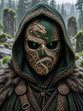 Retro Viking Print Face Mask