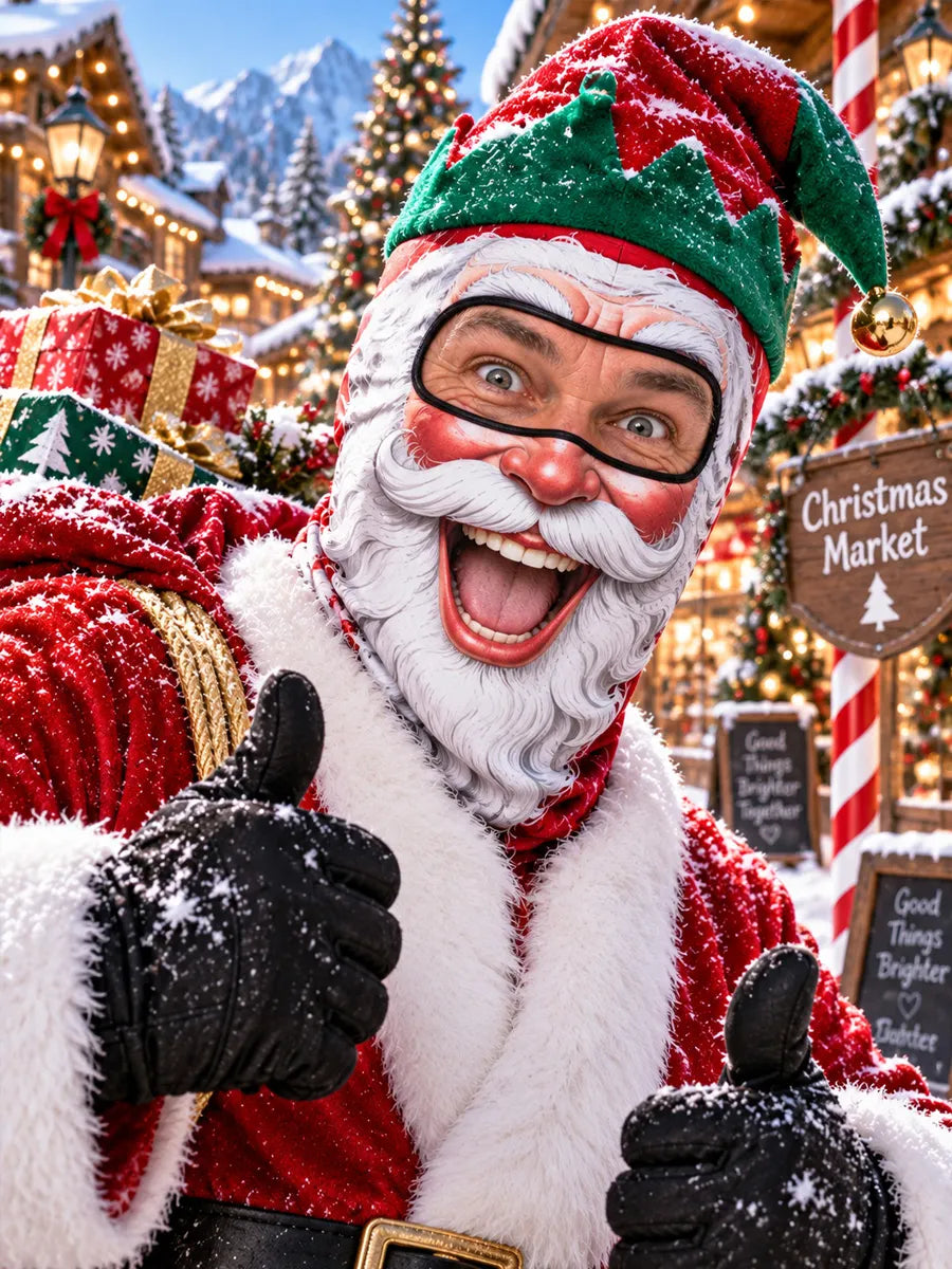 🎅 Funny Santa Mask – Christmas Face Cover