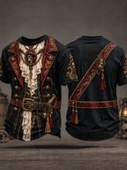Men's Retro Pirate-Style Graphic Casual T-Shirt