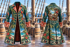 🦜 Men's Tropical Pirate Captain Coat