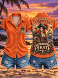 Women's "WHY BE A PRINCESS · WHEN YOU CAN BE A PIRATE · AND RULE THE SEAS" Pirate Short-Sleeved Shirt
