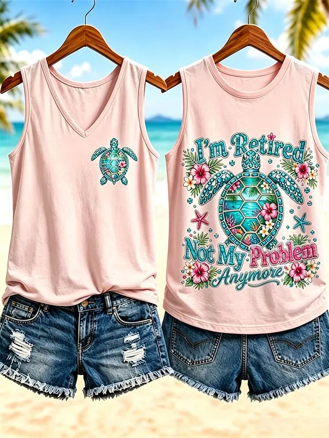 Women's  I'm Retired Not My Problem Anymore  Vacation-Style Casual Vests