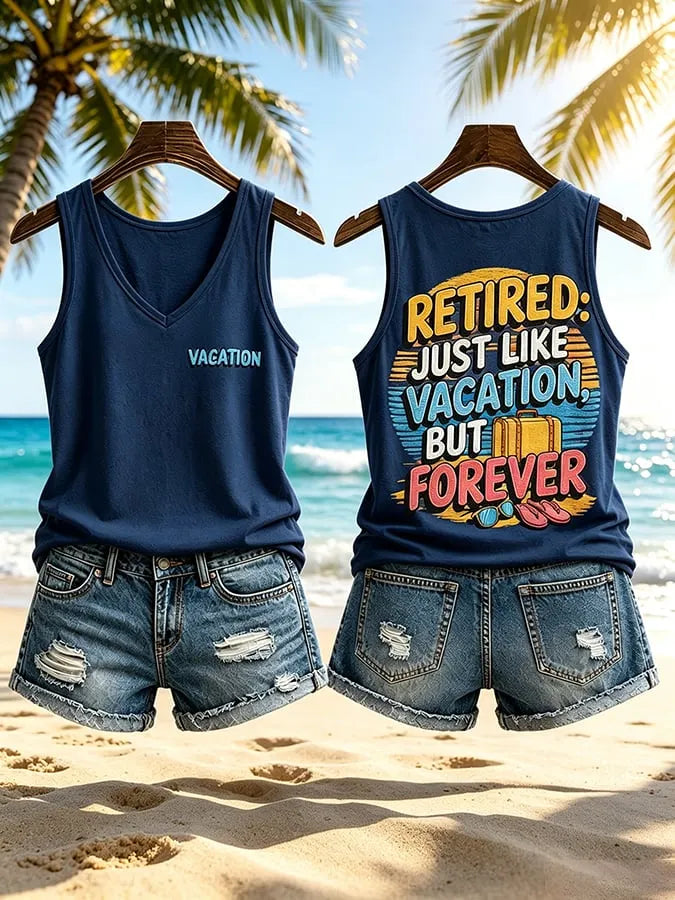 Women's I'm Retired Not My Problem Anymore Printed Tank Top