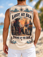 Men’s Vintage Pirate Nautical Lace-Up Tank Top
