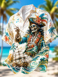 Retro Punk Pirate Art Print Casual Shirt